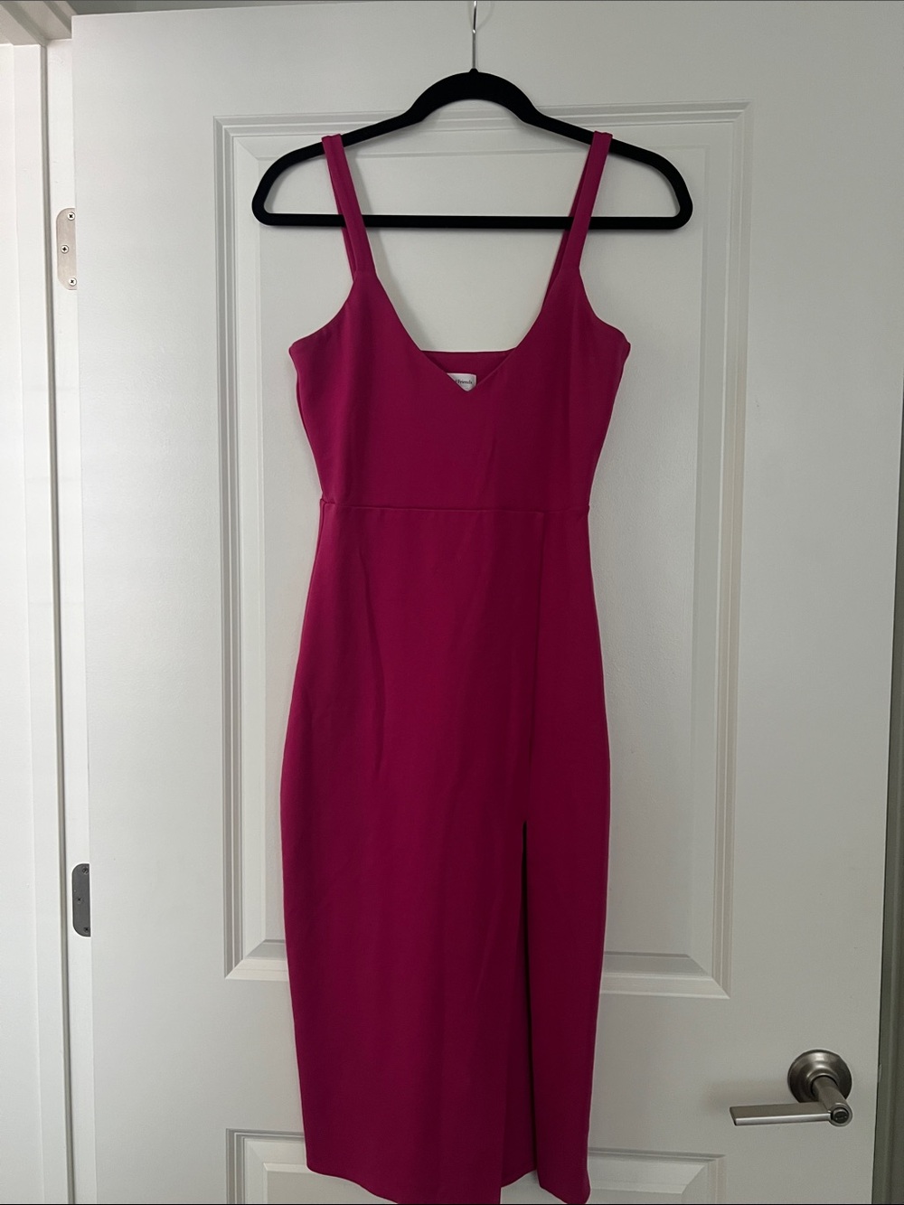 Lovers + Friends Fuchsia Midi Dress with Front Slit